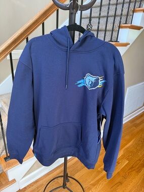 NBA Navy Blue Pullover Hoodie with Grizzlies Logo